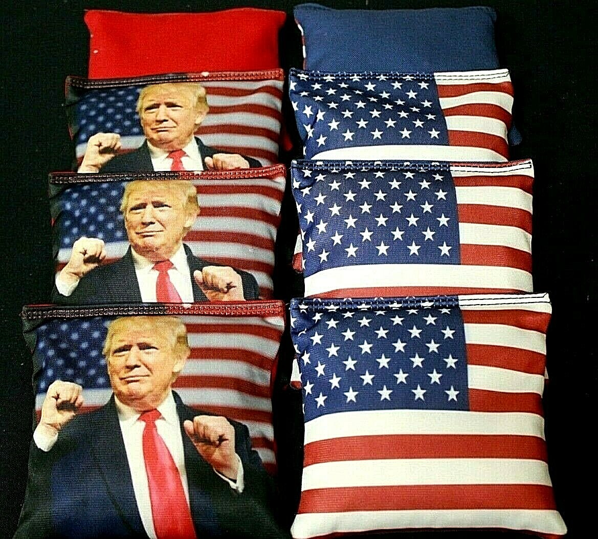 Custom USA TRUMP AMERICAN FLAG 8 ACA Regulation Cornhole Bean Bags