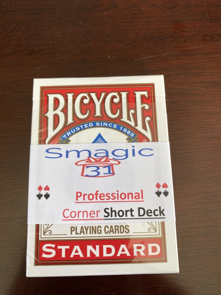 Corner Short Deck, Single Cut - Magic Card Trick - Bicycle Red  - Index