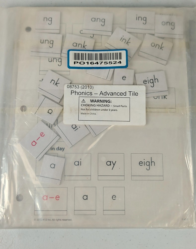 K12 Phonics Advanced Tile Set Educational Learning Cards