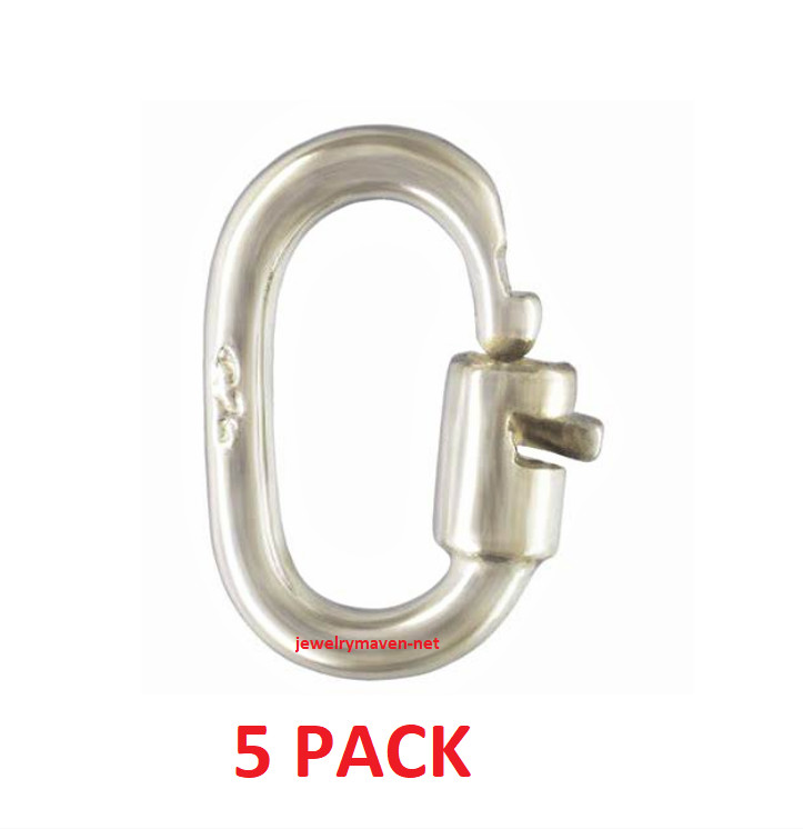TINY   FIVE (5) STERLING SILVER 925 Link Lock Jump Ring Charm Connector 4.5mm OD