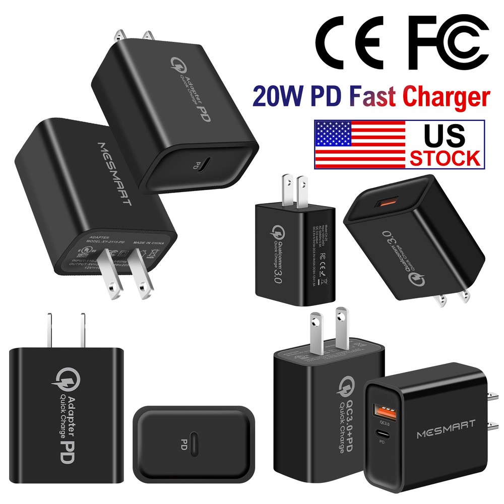 20 Watt USB+TYPE-C Fast Rapid Charger Cube Block For Samsung Galaxy Series Phone