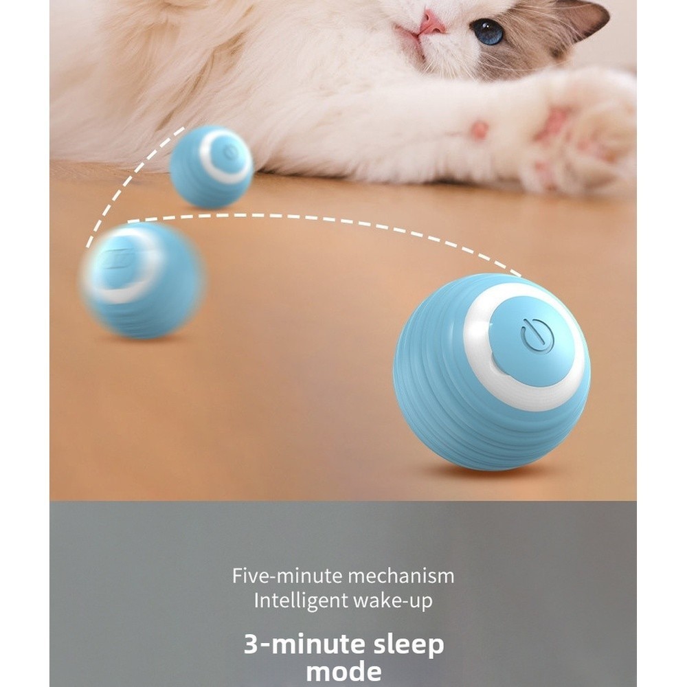 Automatic Cat Toy Teasing Ball Biomimetic Movement Smart Obstacle Avoidance