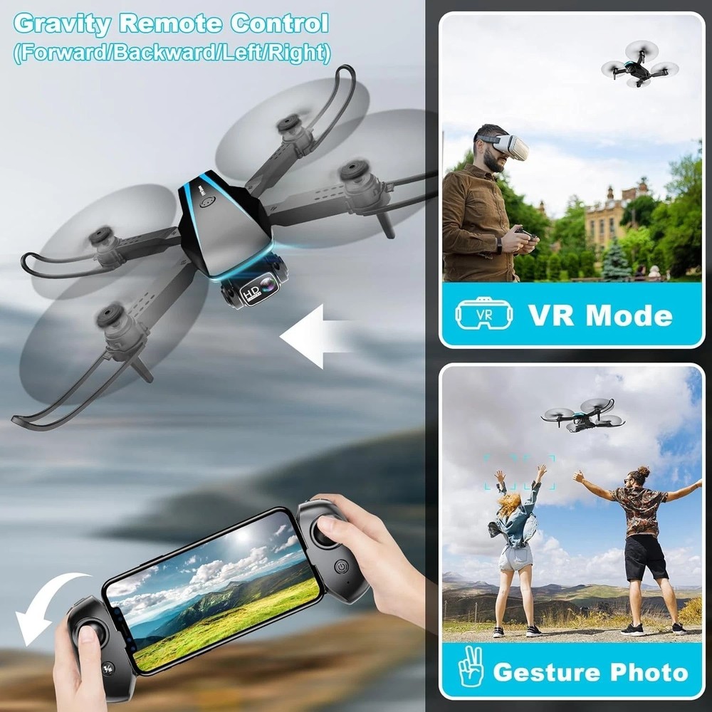 Adventure-Ready 1080P Drone - Stable Hover, Gravity Control & Wi-Fi Connect