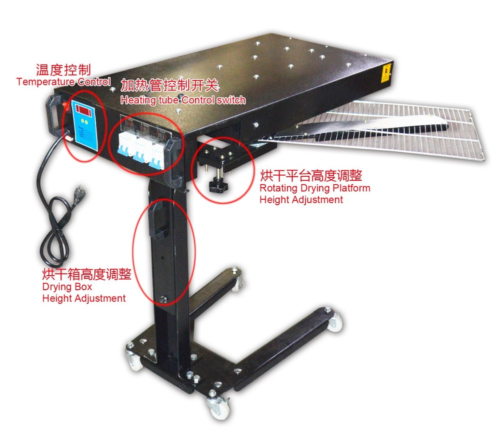4 Color Screen Printing Kit Adjustable Printer Exposure Flash Dryer Stretcher