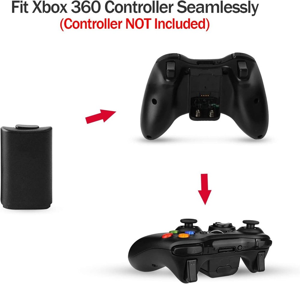 10pcs For Xbox 360 Controller Battery Cover Case Shell Pack - Black