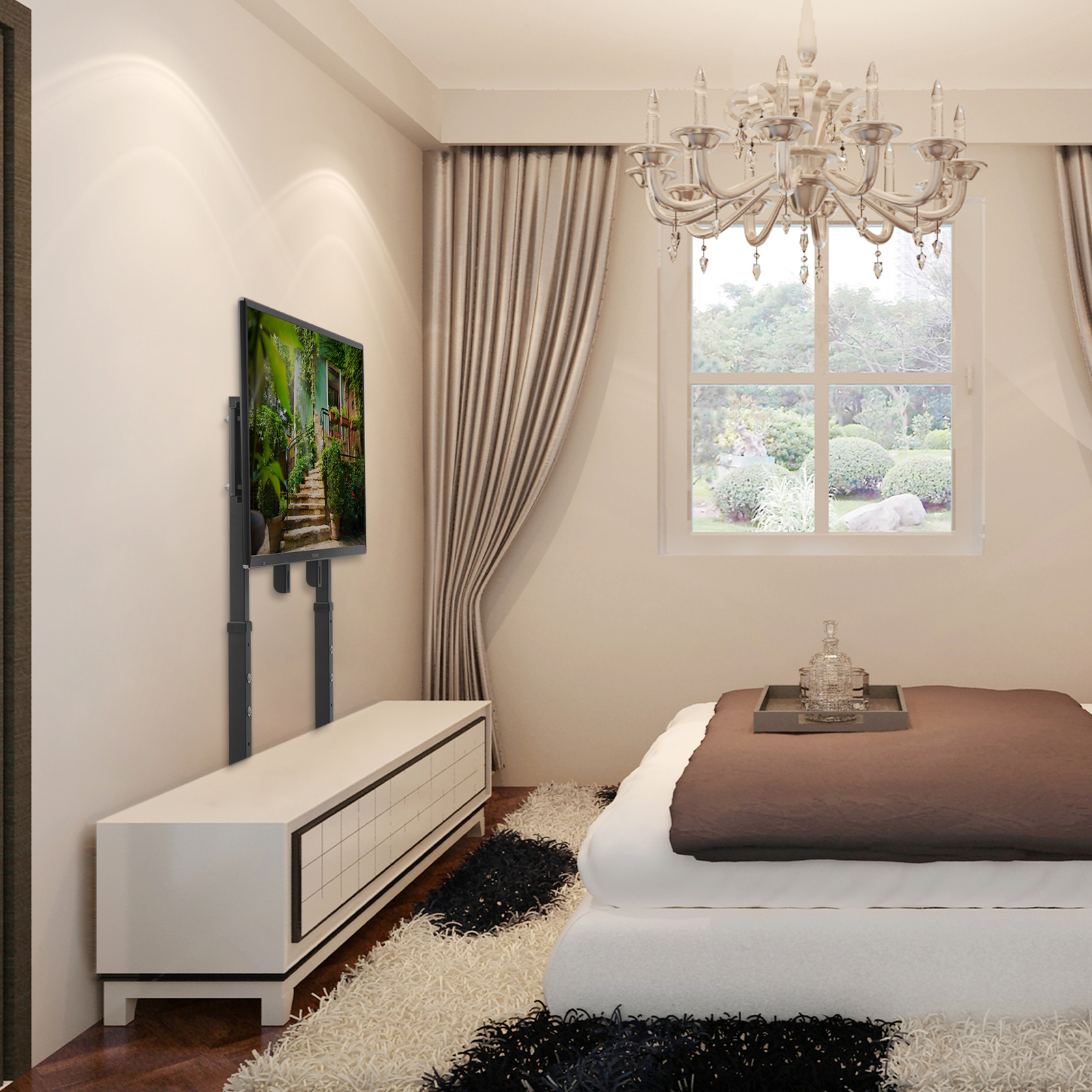 32 -100" Large TV Floor Stand Base TV Mount Holder Bracket Living Room Bedroom