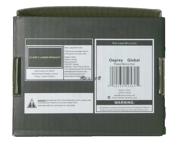 Osprey Global Pistol Micro Dot Reflex Sight