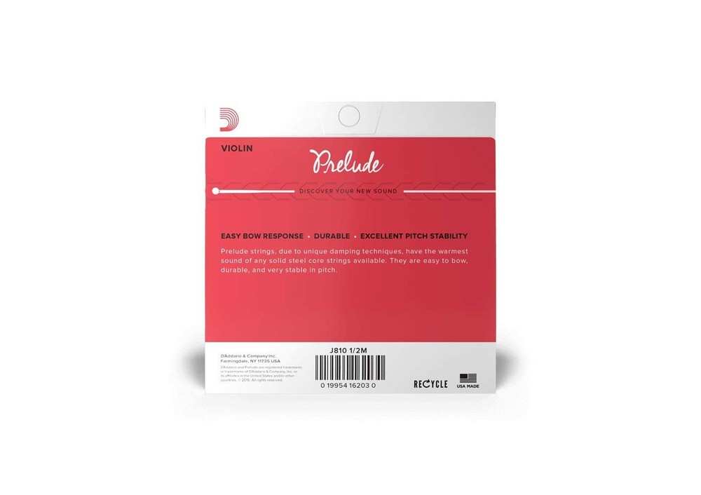 Prelude Violin Single D String 1 2 Scale Solid Steel Core Warm Tone Durable
