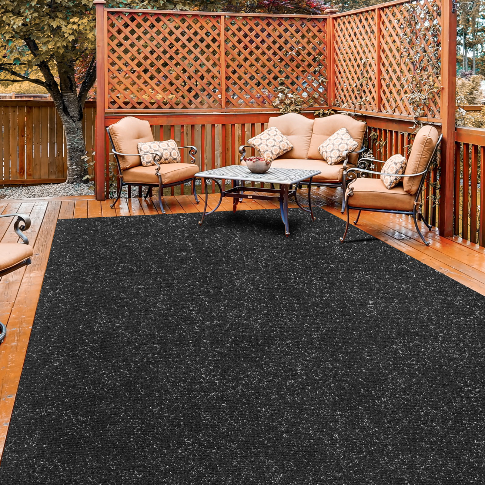 VEVOR Bass Boat Carpet Cutpile Marine Carpet 6 x 13 ft Charcoal Black In/Outdoor