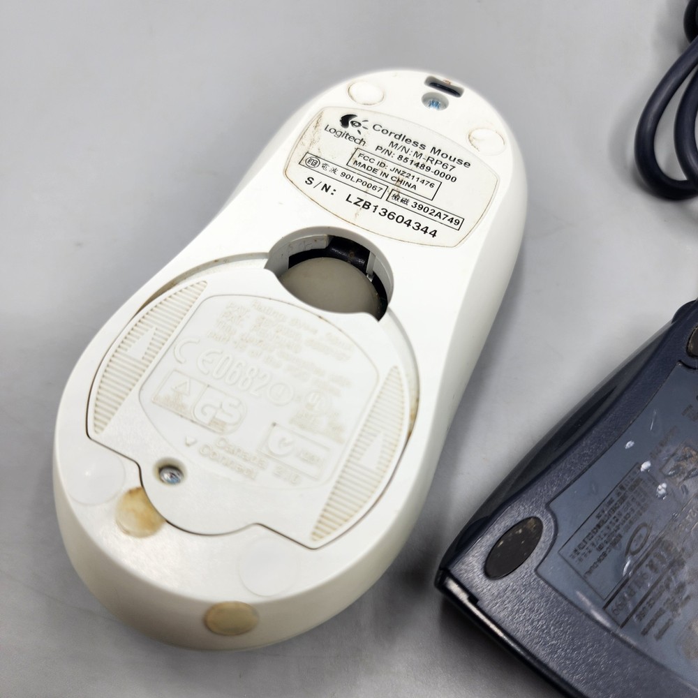 Logitech Cordless Mechanical Ball Desktop Mouse M-RP67 W/ Adapter UNTESTED Read