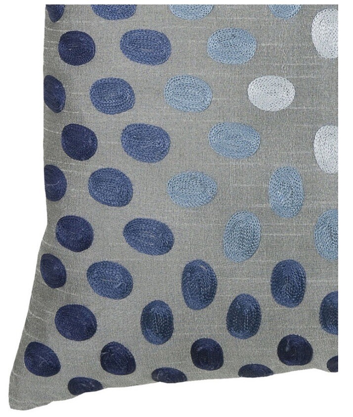 Rizzy Blue Dotted Gradient Bulbs Transitional Throw Pillow Circles