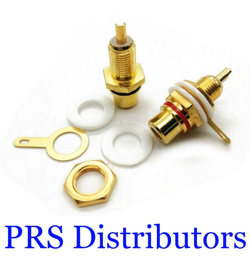 Gold Audio Socket RCA Terminal Connector Female Jack Chassis Panel Mount 1 Pair