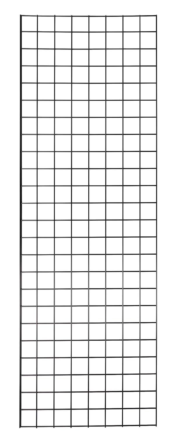 Gridwall Panels 2' x 6' Set of 5 Grid Wall Display Black Panel Steel Powder Coat