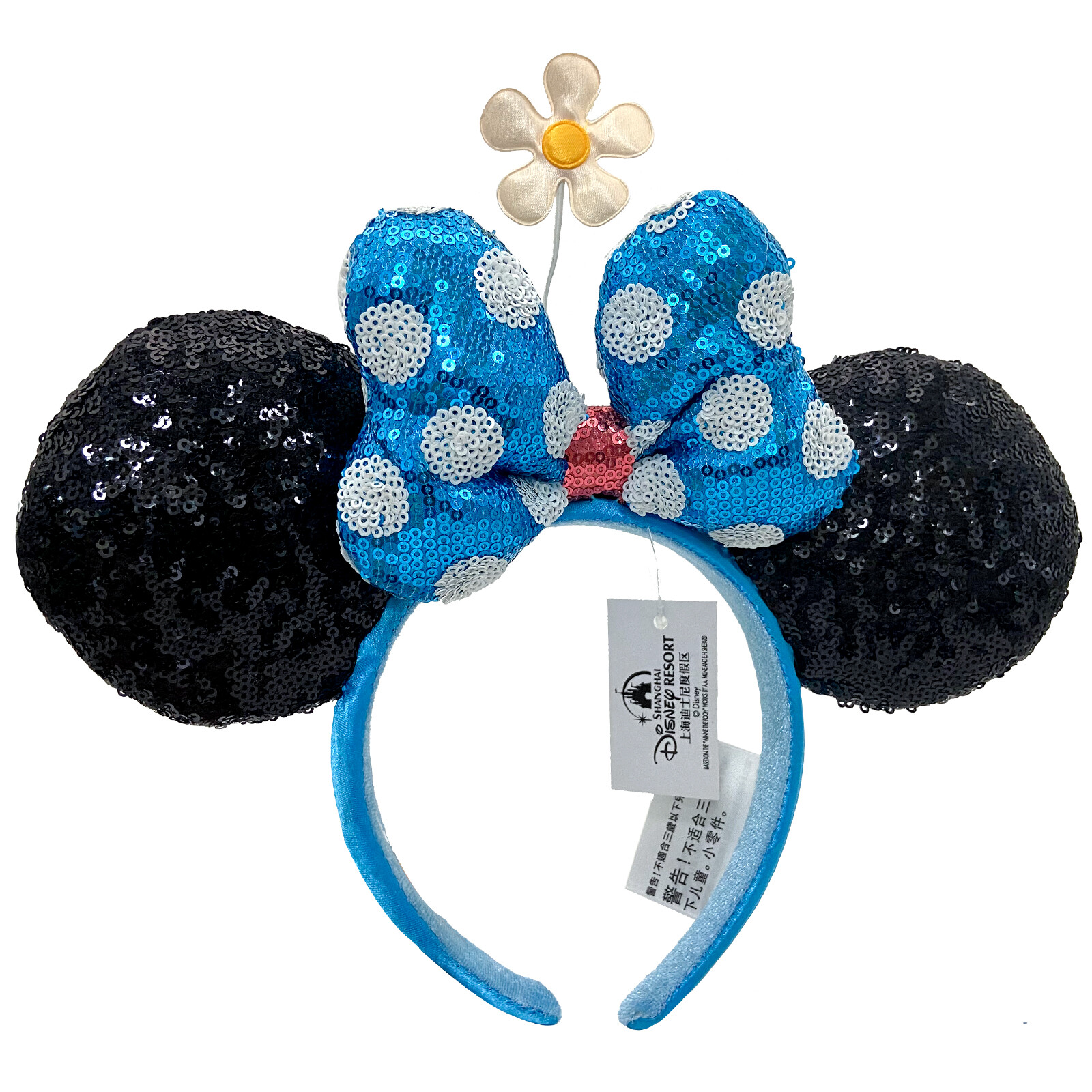 Timeless Flower Disney Parks Black Minnie Ears Hat Sequins Polka Dot Headband