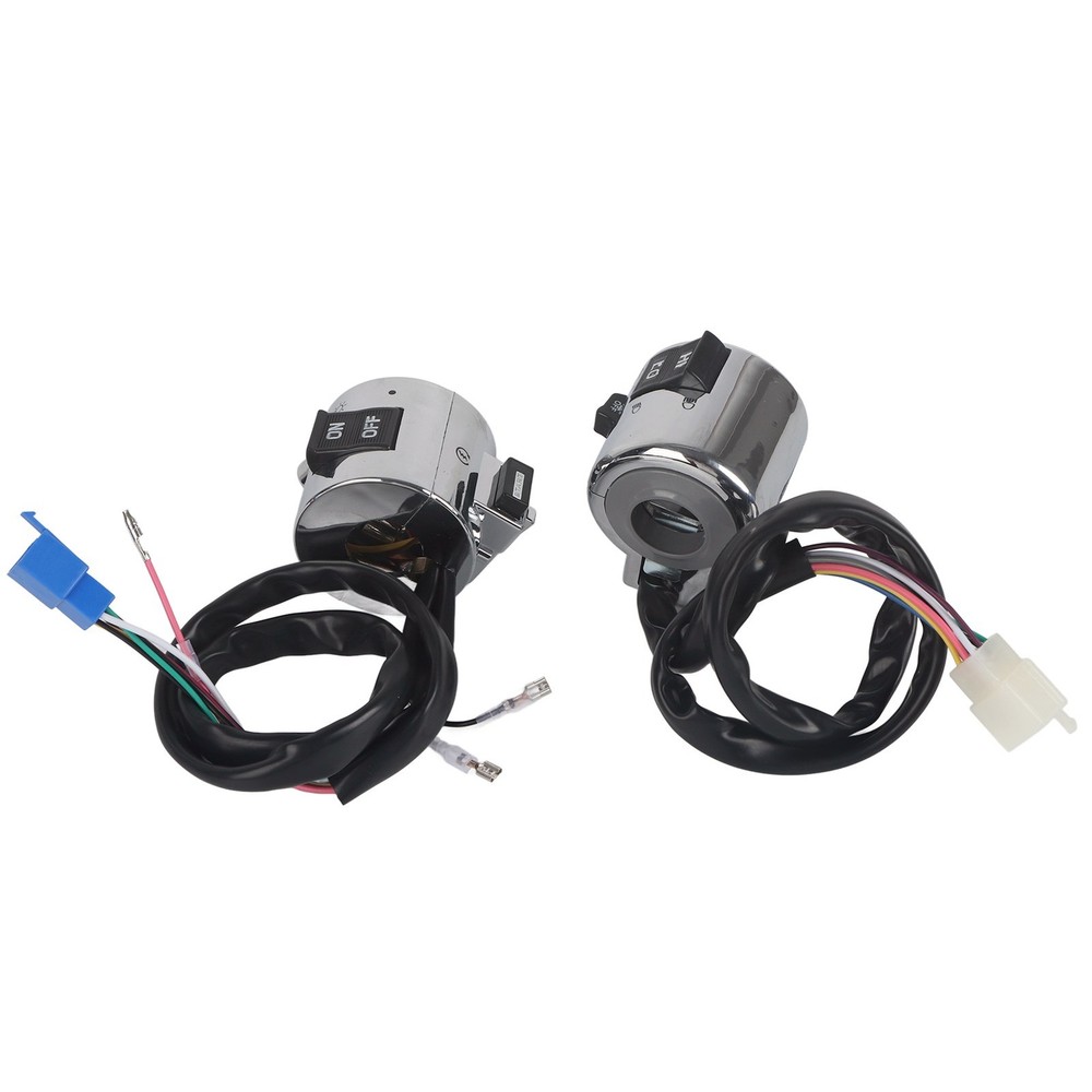 Pair Motorcycle Handlebar Switch Control Button For Turn Signal Headlight Horn