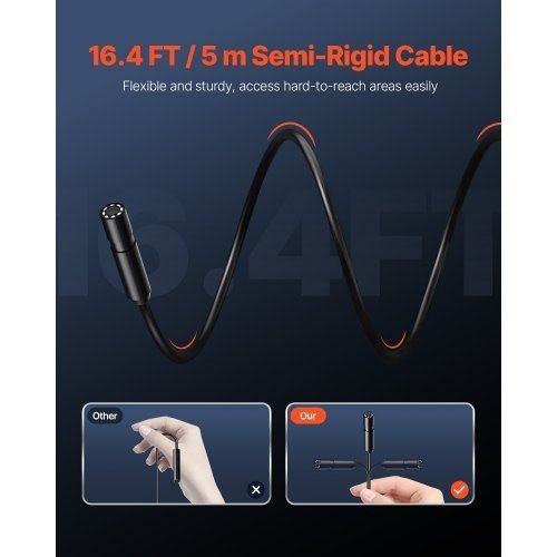 Endoscope Camera with Light 1920P HD Borescope for Android IOS 8 LED