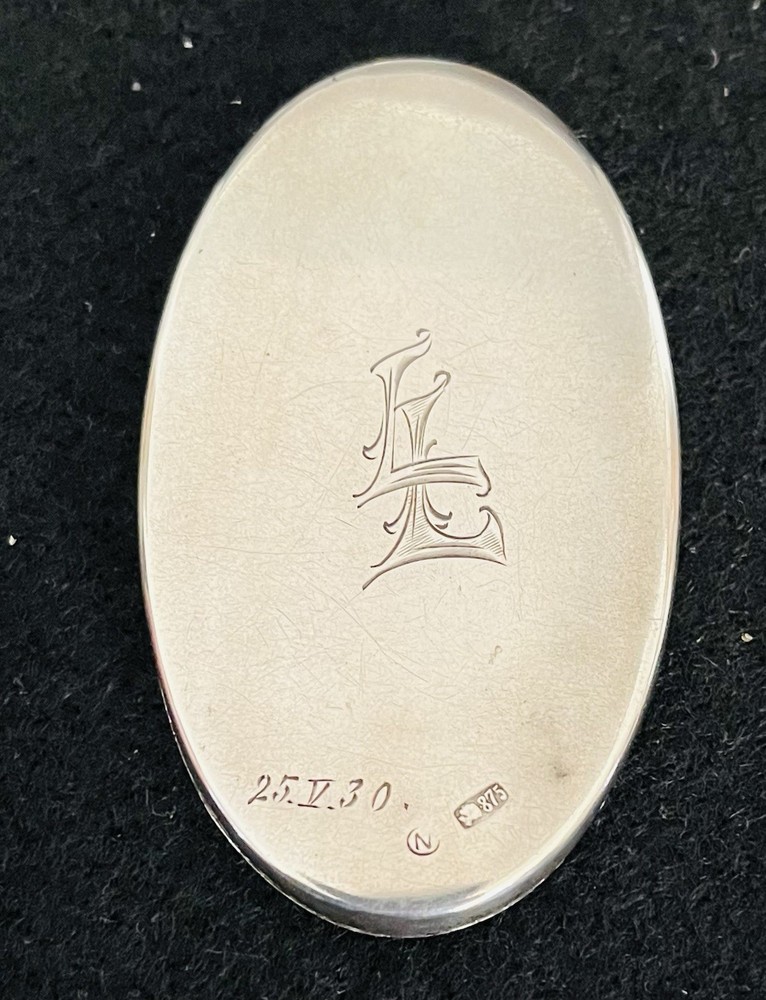 875 Silver , Pocket Picture Frame..many marks Silver Side..Tiny Dent On Face