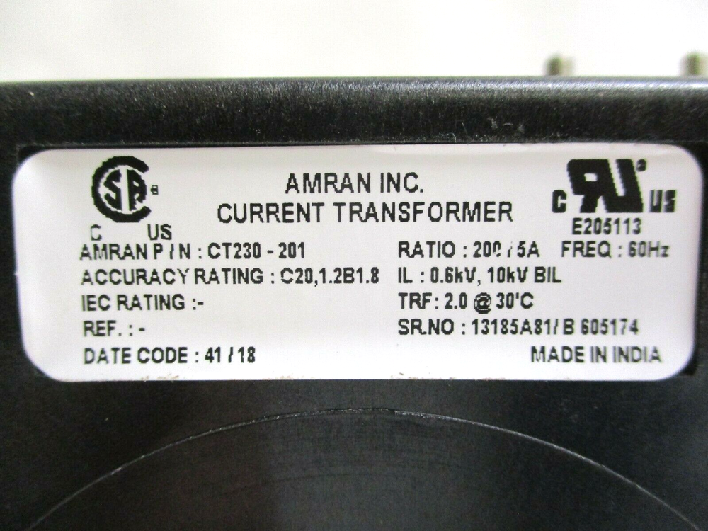 AMRAN INC., CURRENT TRANSFORMER, CT230-201