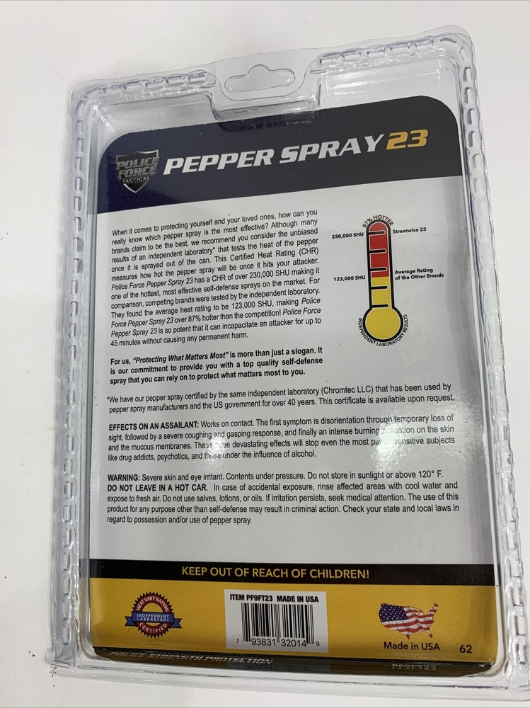 STREETWISE Pepper Spray 23-3OZ Fliptop Stream.