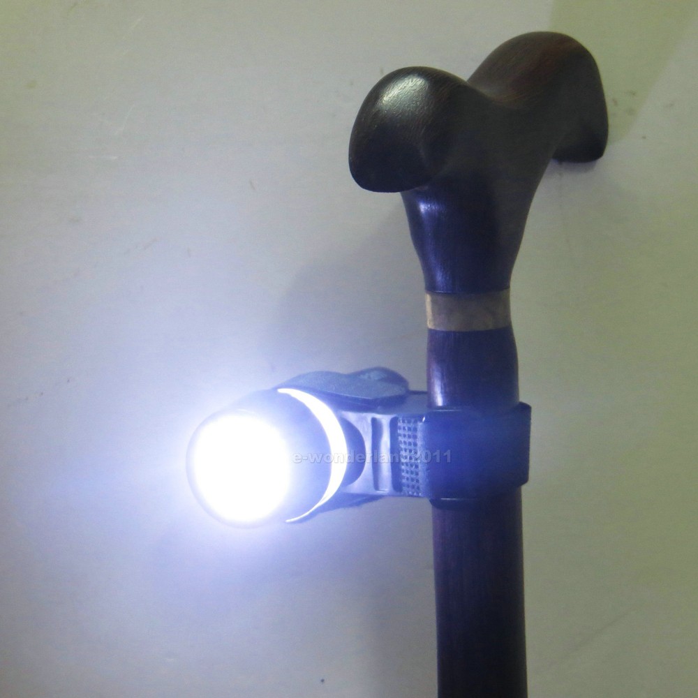 Walking Stick Cane Strap Handle Black LED Light Adjustable fixed- no Cane