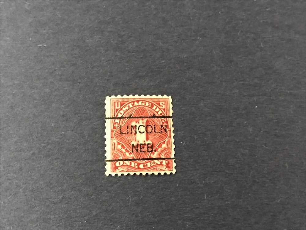 US Postage Due 1 Cent Stamp -Cancelled / Hinged