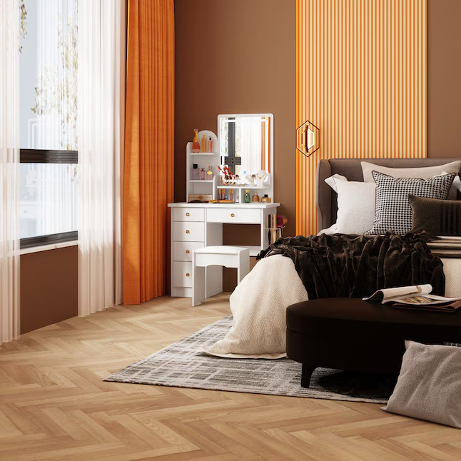 FUFU&GAGA 31.5-in White Makeup Vanity