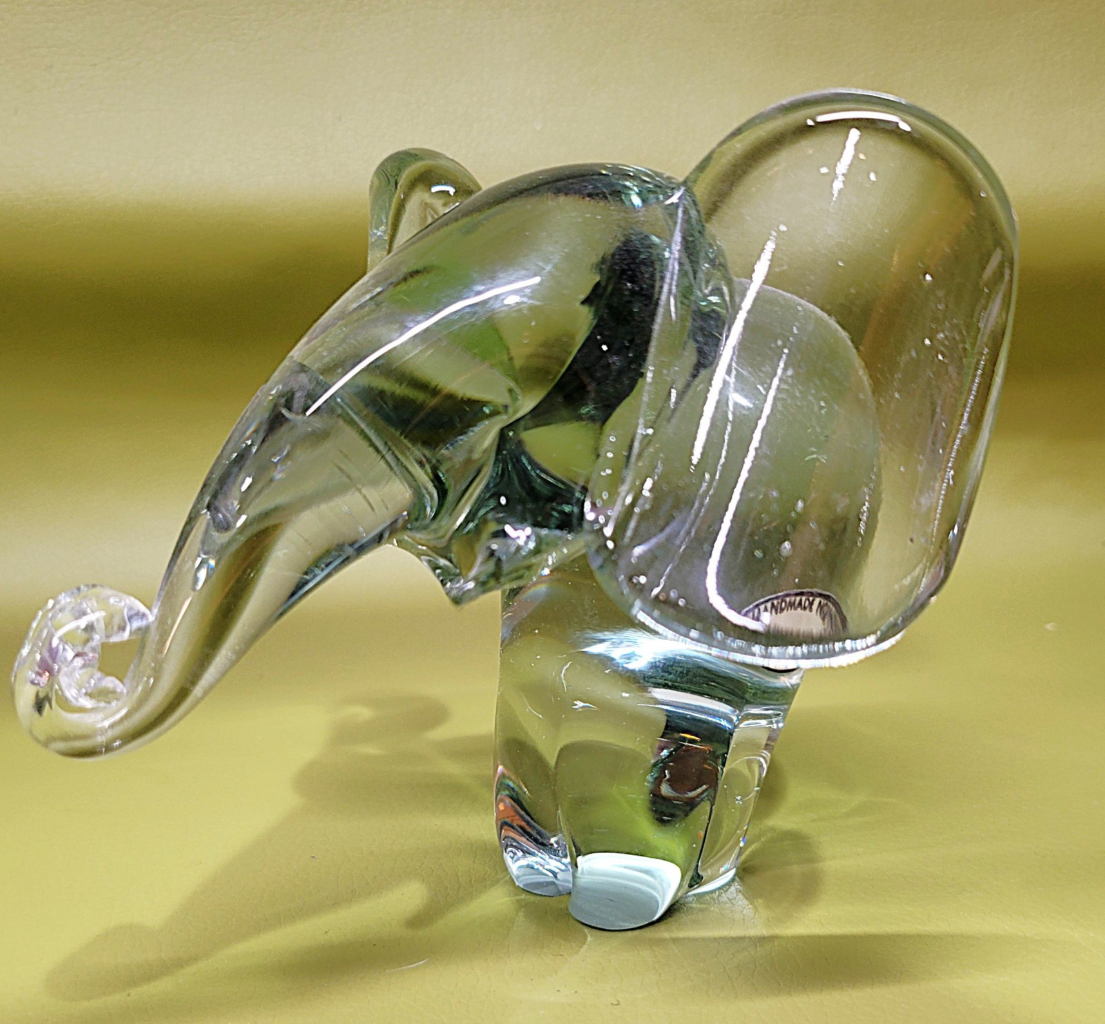 4 INCH NGWENYA GLASS ELEPHANT PAPERWEIGHT FIGURINE