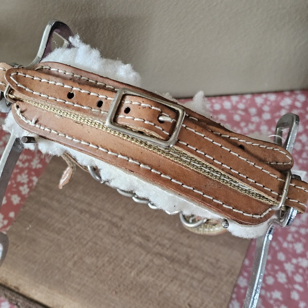 Metalab Hackamore Fleece Lined 6" Chrome Plated Cheeks & Leather