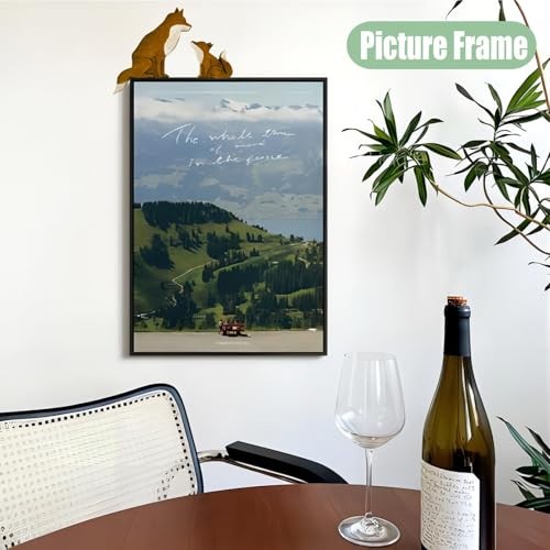 Mama and Baby Fox Door Topper Adorable Fox Shape Statue Grey/Blue/Yellow/White