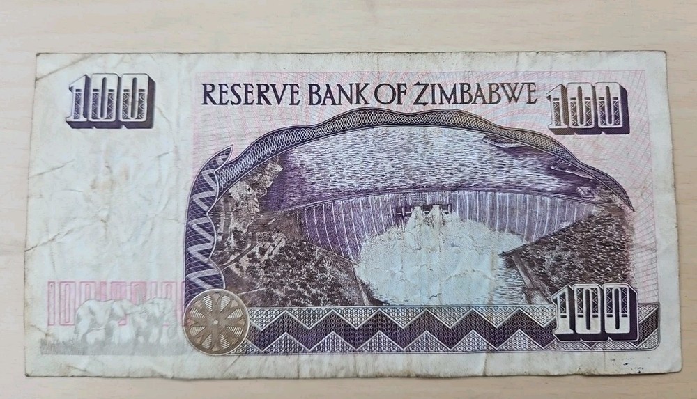 1995 Zimbabwe 100 Dollars Note