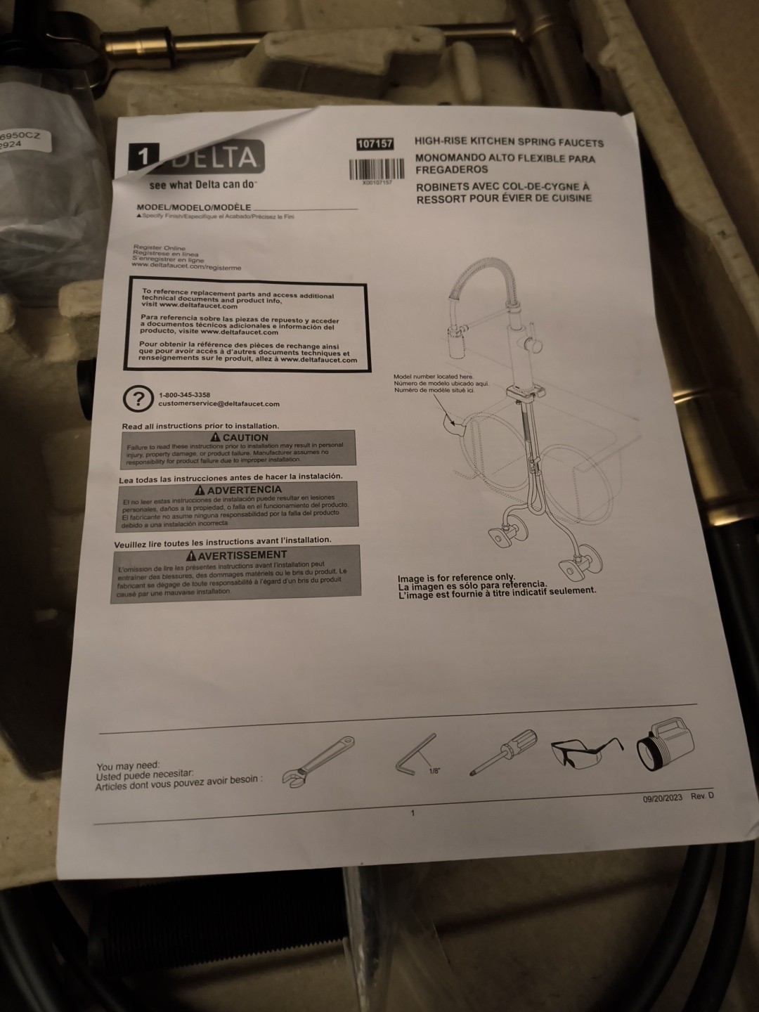 New Delta 18804Z-CZ-DST Theodora Kitchen Faucet Champagne Bronze