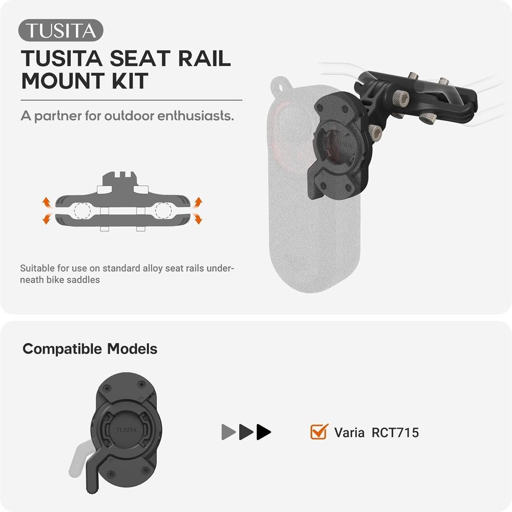 Durable Seat Rail Mount Compatible with Garmin Varia - Safe Cycling Solution