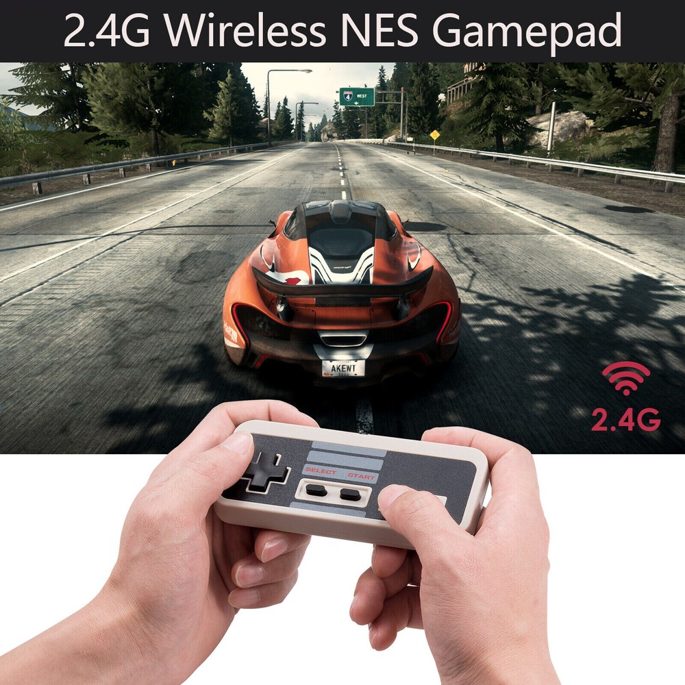 2Pack Wireless 2.4GHz NES Retro Gamepad For Windows PC Mac Linux USB Controller