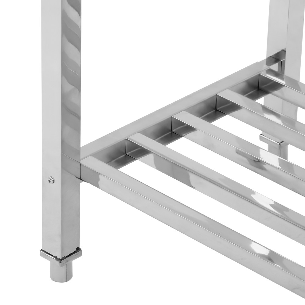 Stainless Steel Workbench 24 x 60 Inche Folding Table with Adjustable Undershelf