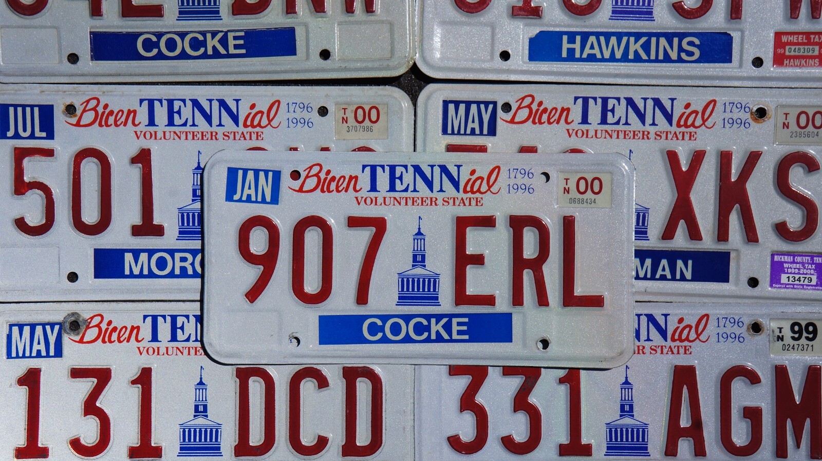 One or More - TENNESSEE BICENTENNIAL EMBOSSED VINTAGE License Plate w/ Random #