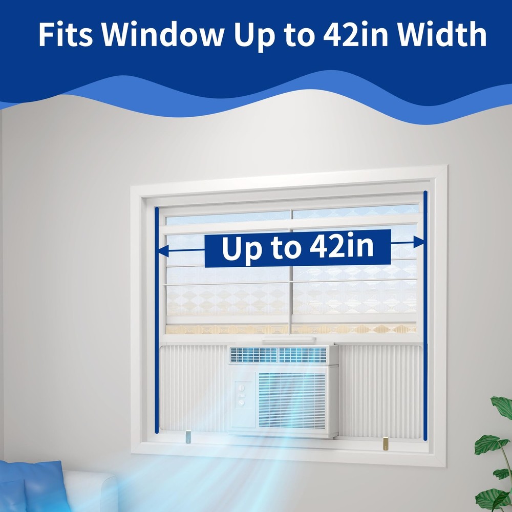 Window Air Conditioner Side Panel with Adjustable Frame, Universal Window AC ...