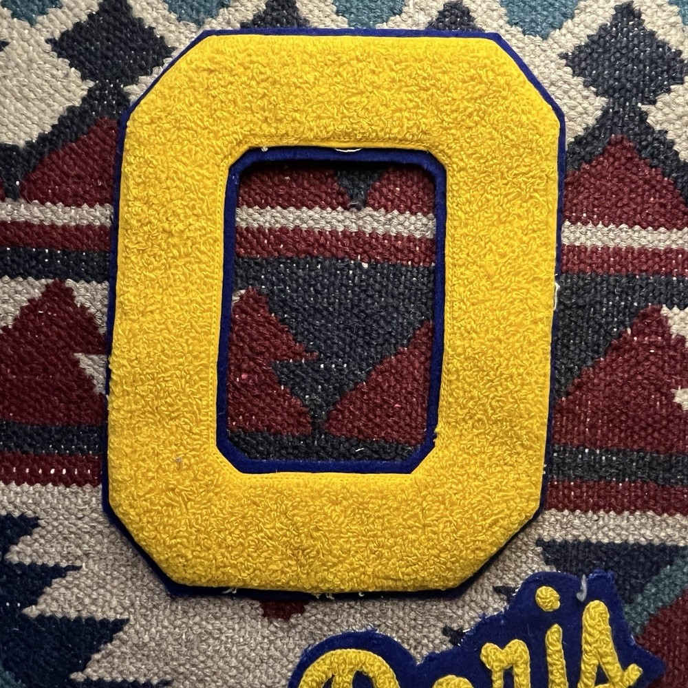 Vintage Varsity School Chenille Sweater Jacket Patch Set