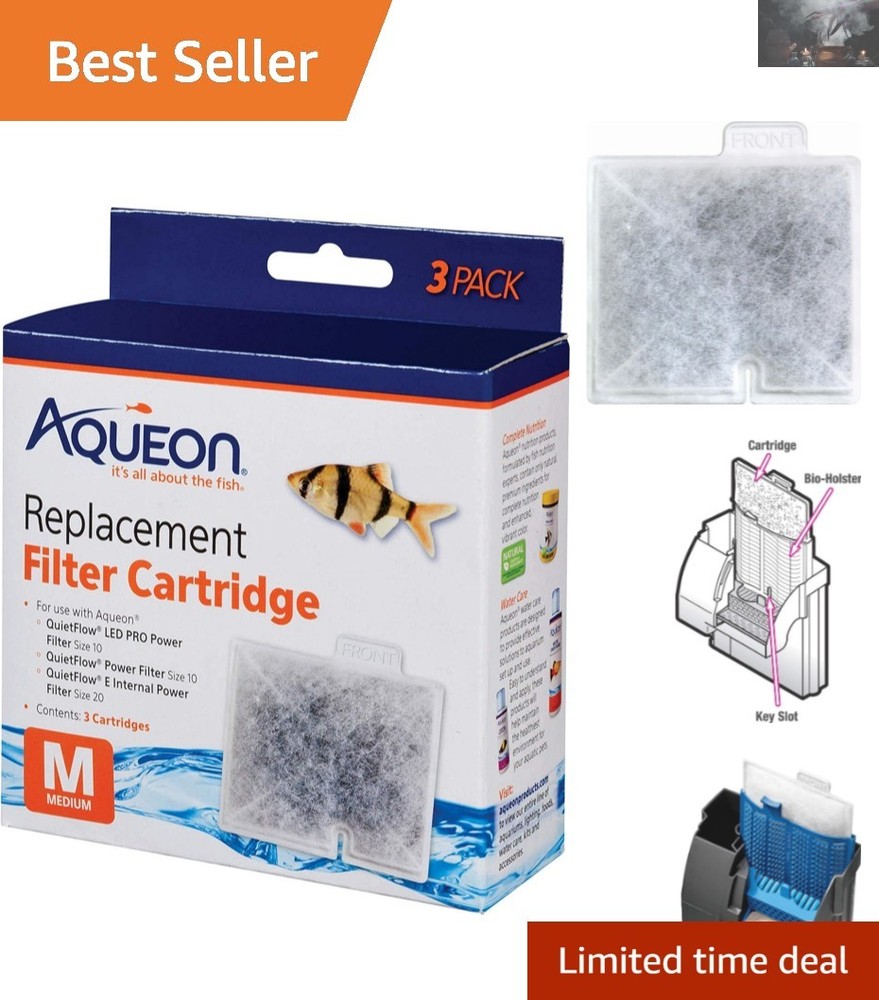 Medium Filter Cartridges - 3 Pack with Enhanced Carbon Distribution