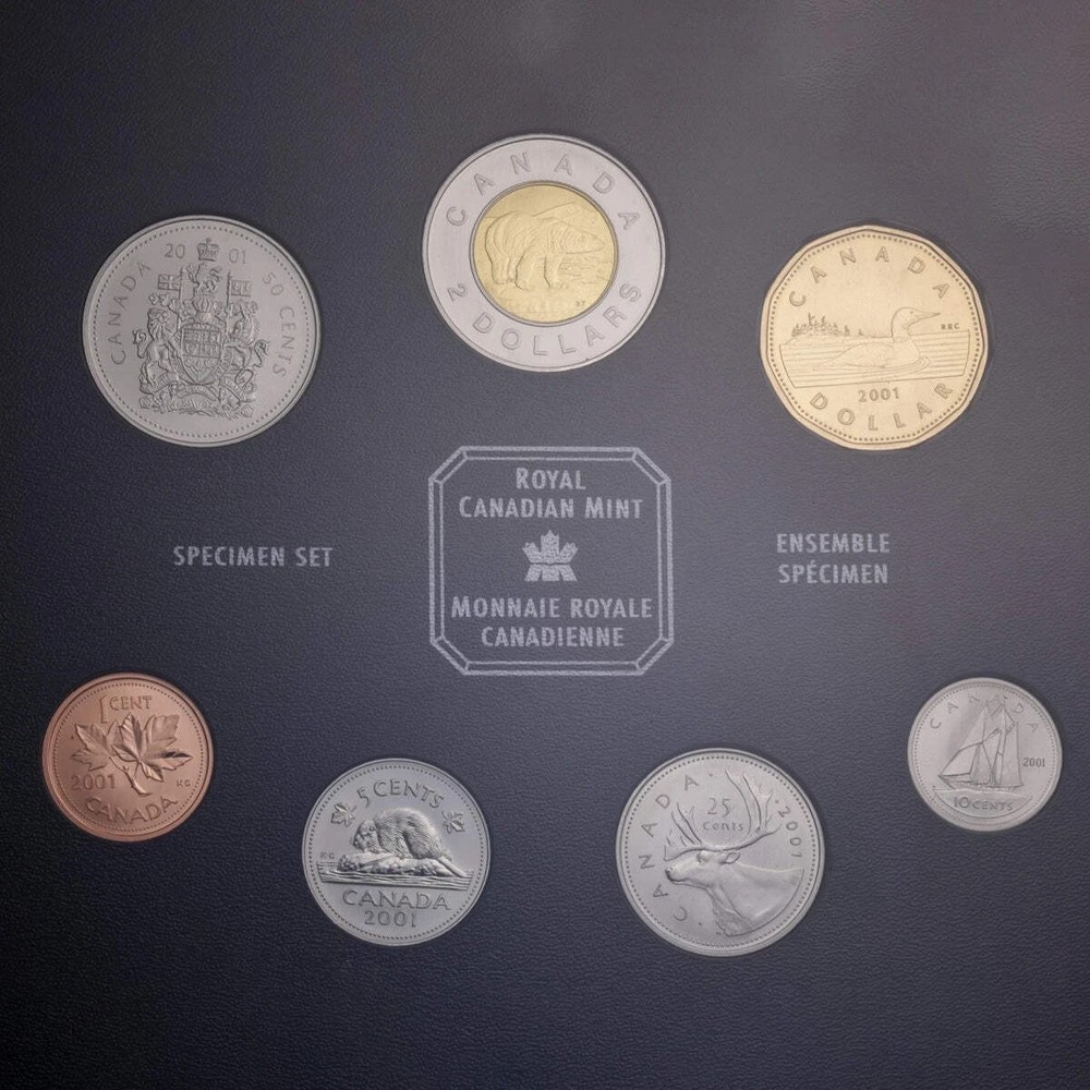 2001 Canada - Specimen Set - 7 Coin Set