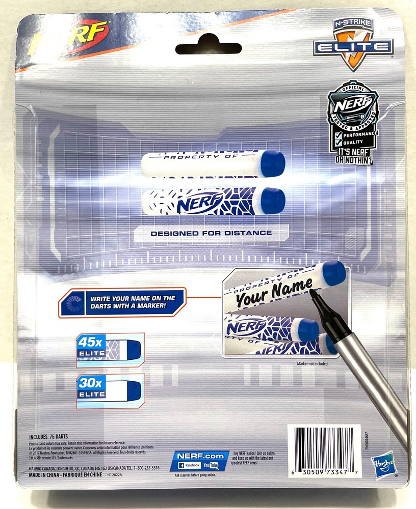 Hasbro Nerf N-Strike Elite Darts Refill (75 Count) (Personalize) (E3833) (NISB)