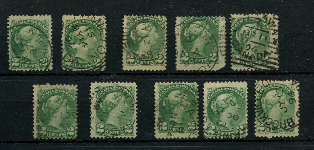 🍁DATED COPIES 2 cent  Small Queen lot used Canada