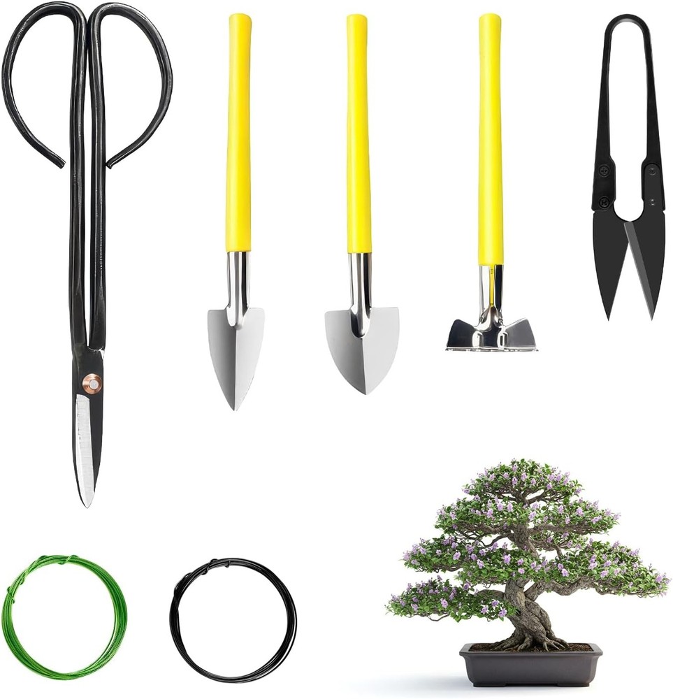Bonsai Tools Set 7Pcs, MOSFiATA Bonsai Tree Tools Kit Succulent Trimming Tools I