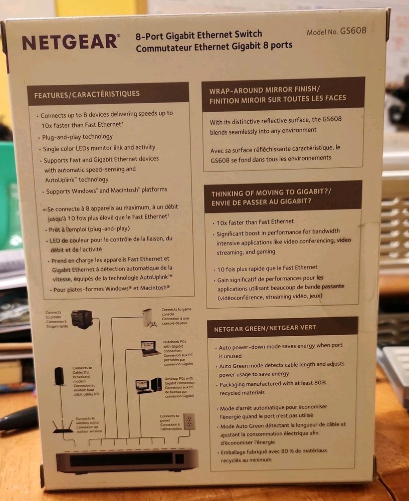 NetGear (GS608) 8-Ports External Switch