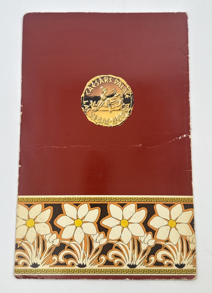 Vintage Caesars Palace Cafe Roma Menu