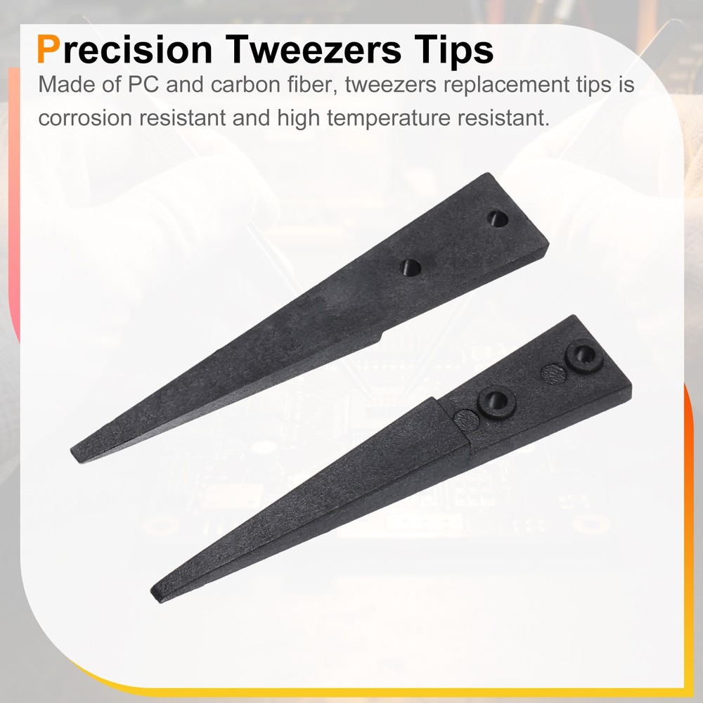 Model 00 Carbon Fiber Precision Tweezers Replacement Tip Set, Black