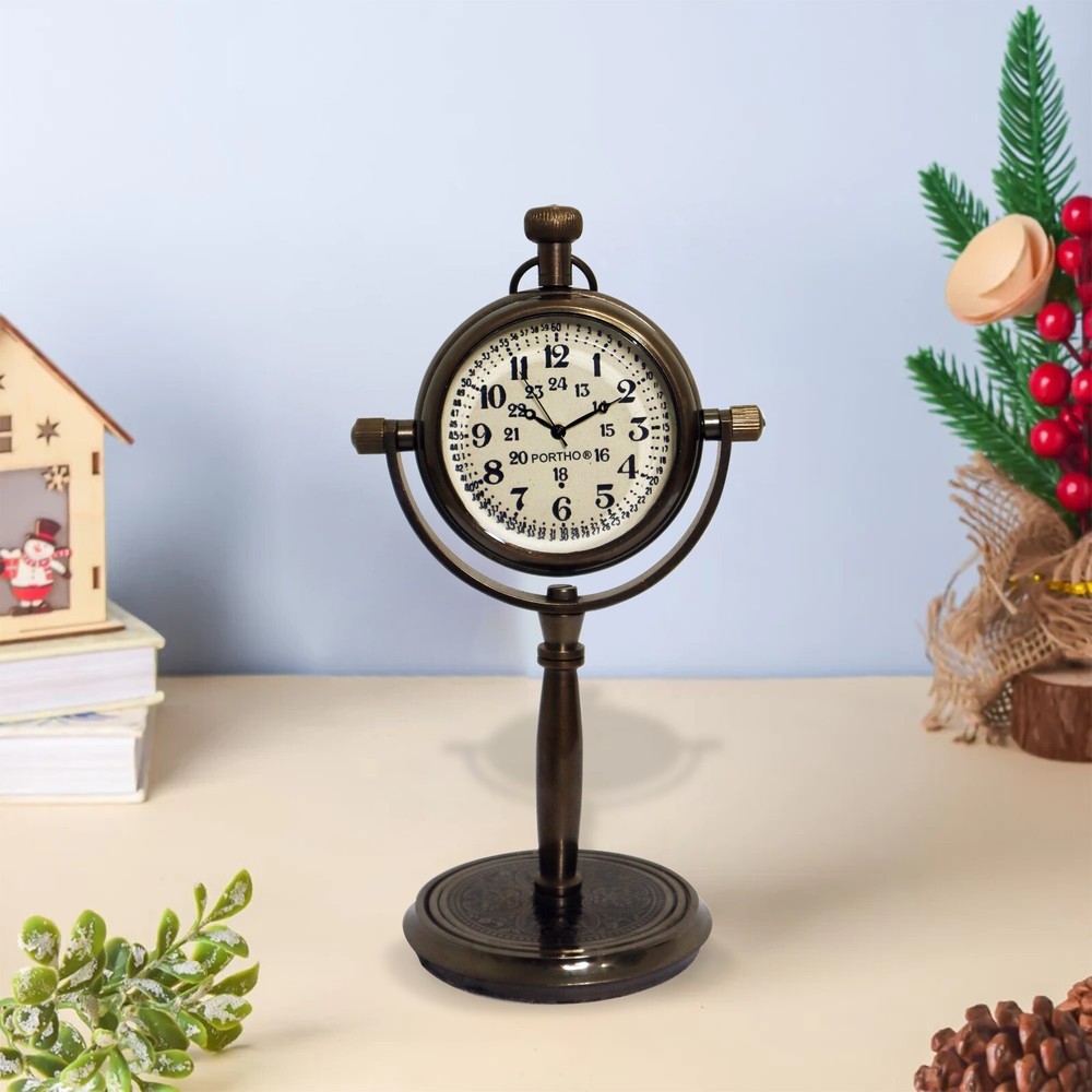 Custom engrave logo antique desk clock unique design table decor