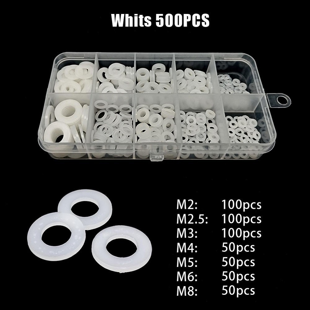 500PCS White Nylon Flat Washers Must Have Sealing Solution for Professionals