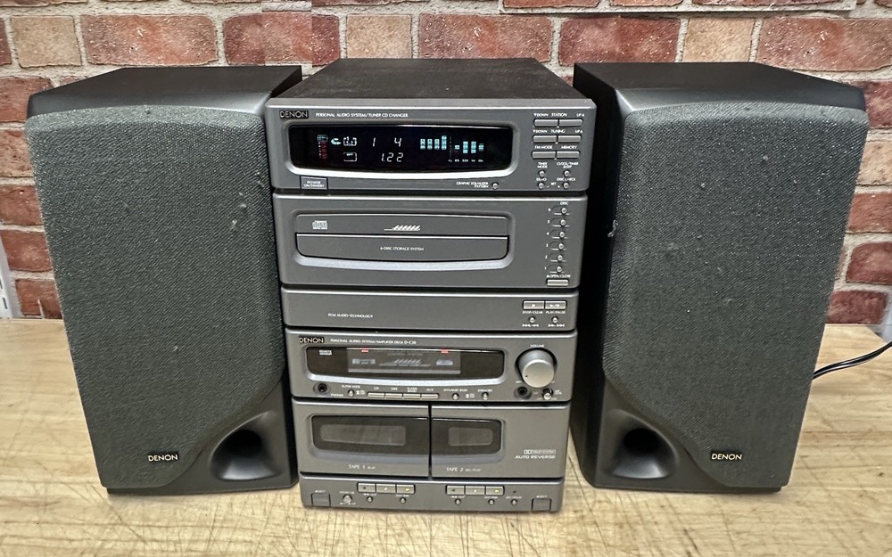 Denon D-C30 Micro Component HiFi 6 Disc Double Cassette Player (read)