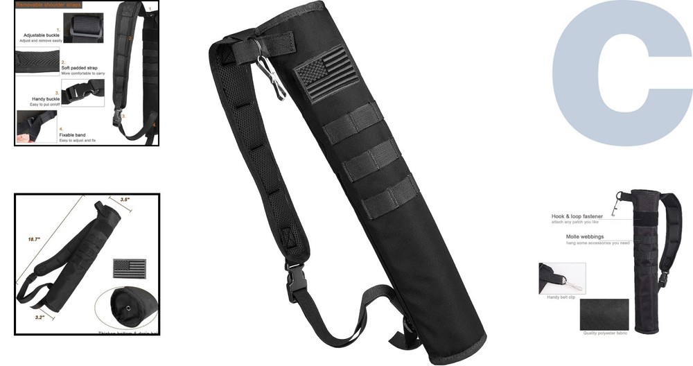 Black Lightweight Arrow Quiver with Adjustable Carry & Customizable Molle System