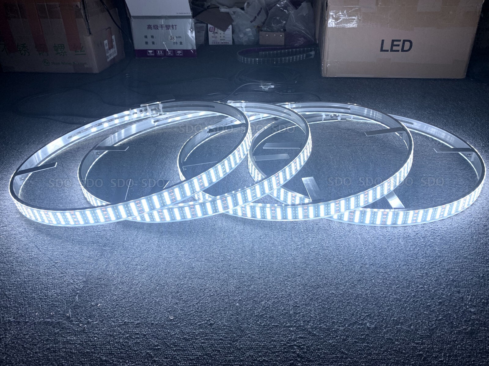 4Rings 17.5'' Pure White Quad Row LED Wheel Rim Lights For Truck Switch+Remote